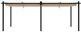 Gazebo jardim c/ teto retrátil 3x6 m alumínio cinza-acastanhado