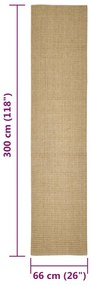 Tapete de sisal para poste arranhador 66x300 cm