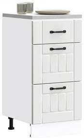 vidaXL Armário de cozinha baixo Lucca derivados de madeira branco