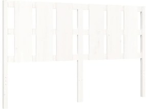 Estrutura de cama King Size com cabeceira madeira maciça branco