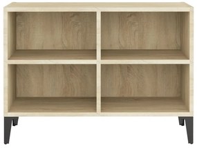 Móvel de TV com pernas em metal 69,5x30x50 cm carvalho sonoma
