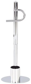 Suporte autónomo de papel higiénico e escova em metal prateado SARTO Beliani
