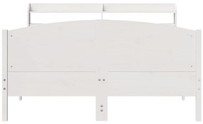 Cama sem colchão 140x200 cm madeira de pinho maciça branco