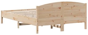 Cama sem colchão 140x200 cm madeira de pinho maciça