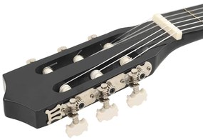 12 pcs conjunto de guitarra clássica com 6 cordas 38" preto