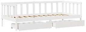 Sofá-cama com gavetas 80x200 cm madeira de pinho maciça