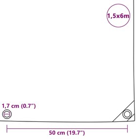 Lona 650 g/m² 1,5x6 m cinzento