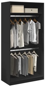 vidaXL Roupeiro 100x50x200 cm contraplacado preto