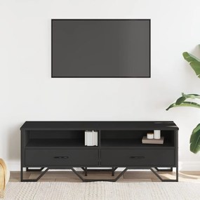Móvel de TV 122x34x41 cm derivados de madeira preto