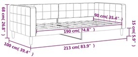 Sofá-cama 90x190 cm veludo cinzento-claro