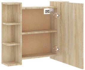 Armário espelhado com LED 70x16,5x60 cm carvalho sonoma