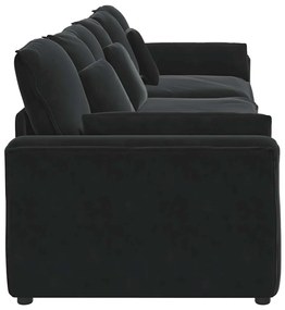Sofá modular com almofadas preto