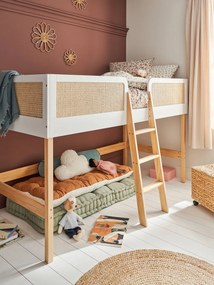 Cama mezanino, em palhinha branco