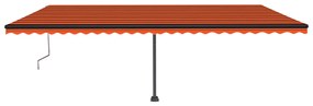 Toldo automático independente 600x350 cm laranja e castanho