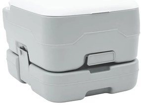 vidaXL Vaso Sanitário Portátil para Camping Cinzento e branco