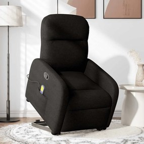 Poltrona de massagens reclinável elevatória tecido preto
