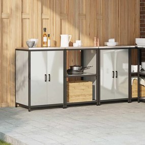 Conjunto de Armazenamento de Cozinha com prateleira 3 pcs Prata