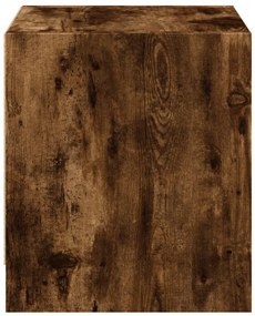 Mesa de cabeceira c/ porta de vidro 35x37x42 cm carvalho fumado