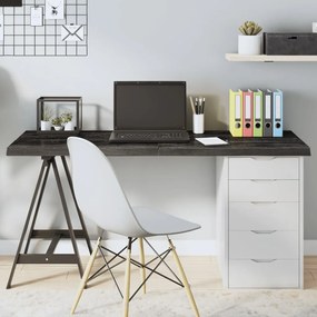 vidaXL Tampo de mesa 140x60x(2-4) cm carvalho tratado castanho-escuro