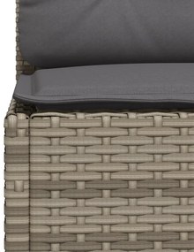 11 pcs conjunto sofás de jardim c/ almofadões vime PE cinzento
