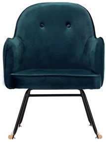 Cadeira de baloiço veludo azul