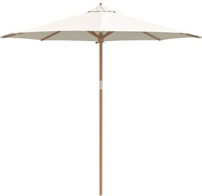 para-sol de jardim branco creme 270 x 260 cm de bambu