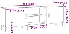 Móvel para TV 150x30x50 cm derivados de madeira madeira velha