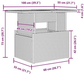 2 pcs conj. sofás de jardim c/ almofadões vime PE/acácia cinza