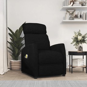 vidaXL Poltrona de massagens elétrica tecido preto