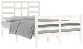 Estrutura de cama 120x200 cm madeira maciça branco