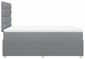 Cama com molas/colchão 120x200 cm tecido cinza-claro