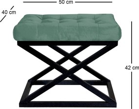 Pouffe Capraz – Preto e Verde – 50 x 42 x 40 cm