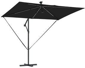 Guarda-sol de Bananeira Cantilever Preto 294 x 200 x 254 cm