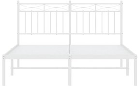 Estrutura de cama com cabeceira 140x190 cm metal branco