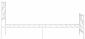 Estrutura de cama com cabeceira e pés 100x200 cm metal branco
