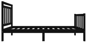 Estrutura cama pequena solteiro 75x190 cm madeira maciça preto