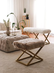 Pouffe Capraz – Castanho Dourado – 50x42x40 cm