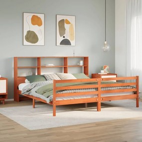 Cama sem colchão 200x200 cm madeira maciça castanho-mel