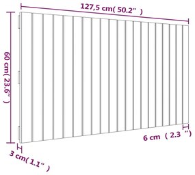 Cabeceira de parede 127,5x3x60 cm pinho maciço branco