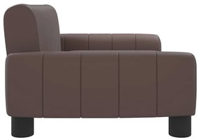 Cama para cães 70x45x30 cm couro artificial castanho