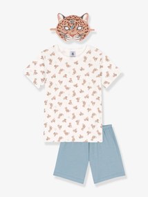 Conjunto pijama leopardo + máscara, da Petit Bateau branco