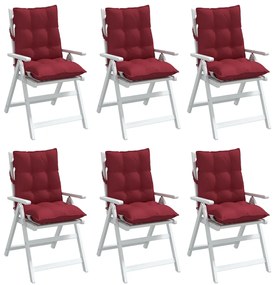 Almofadões cadeira encosto baixo 6 pcs oxford vermelho-tinto