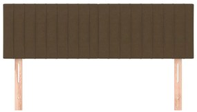 Cabeceira de cama 2 pcs tecido 72x5x78/88 cm castanho-escuro