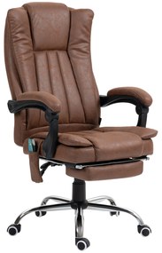 Vinsetto Cadeira de Escritório com 6 Pontos de Massagem com Função de Aquecimento Apoio para Pés e Comando à Distância Castanho | Aosom Portugal