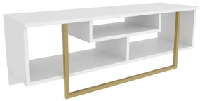 Móvel TV Asal – Dourado e Branco – 120x35,2x40,2 cm