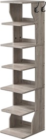 Sapateira estreita para sapatos com 7 prateleiras 30 x 26,4 x 110,4 cm cinza mesclado