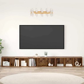 Gabinete para TV 3 pcs Madeira antiga 37 x 35 x 107.5 cm
