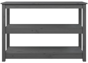 Mesa consola 110x40x74 cm madeira de pinho maciça cinzento