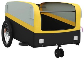 Reboque para bicicleta 45 kg ferro preto e amarelo