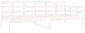 Sofá-cama 90x190 cm madeira de pinho maciça branco